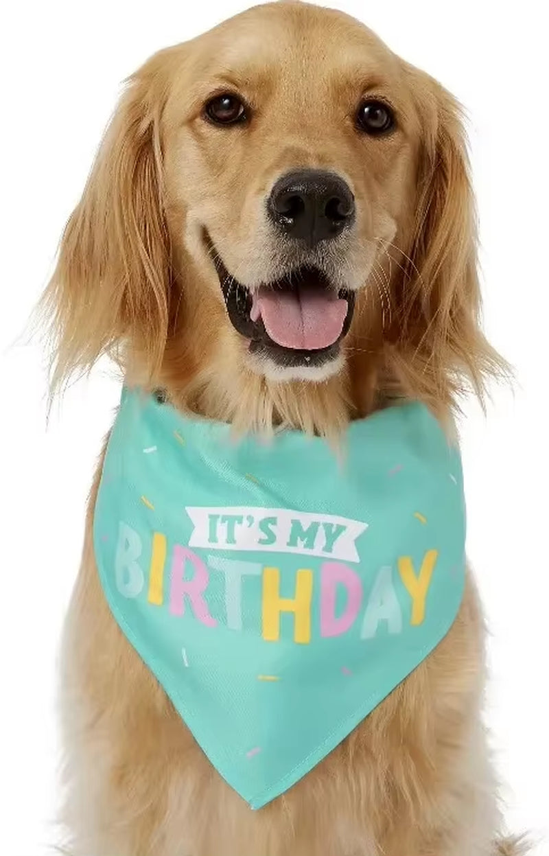 Dog Birthday Cake Toy Soft Plush Squeaky with Colourful Candles Durable Funny Stuffed Chew for Large Breeds Birthday Gift Scarf
